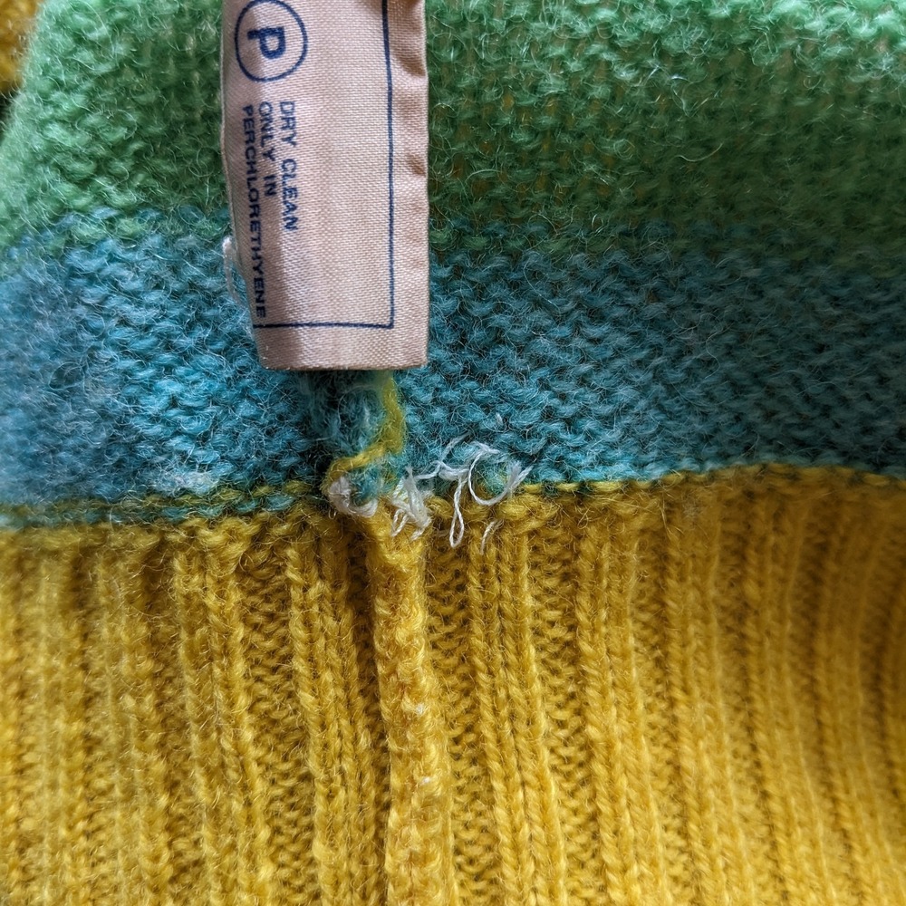 Vintage Braemar Scottish Shetland Wool Sweater Men's 38 Striped Eclectic Grandpa - Picture 9 of 14